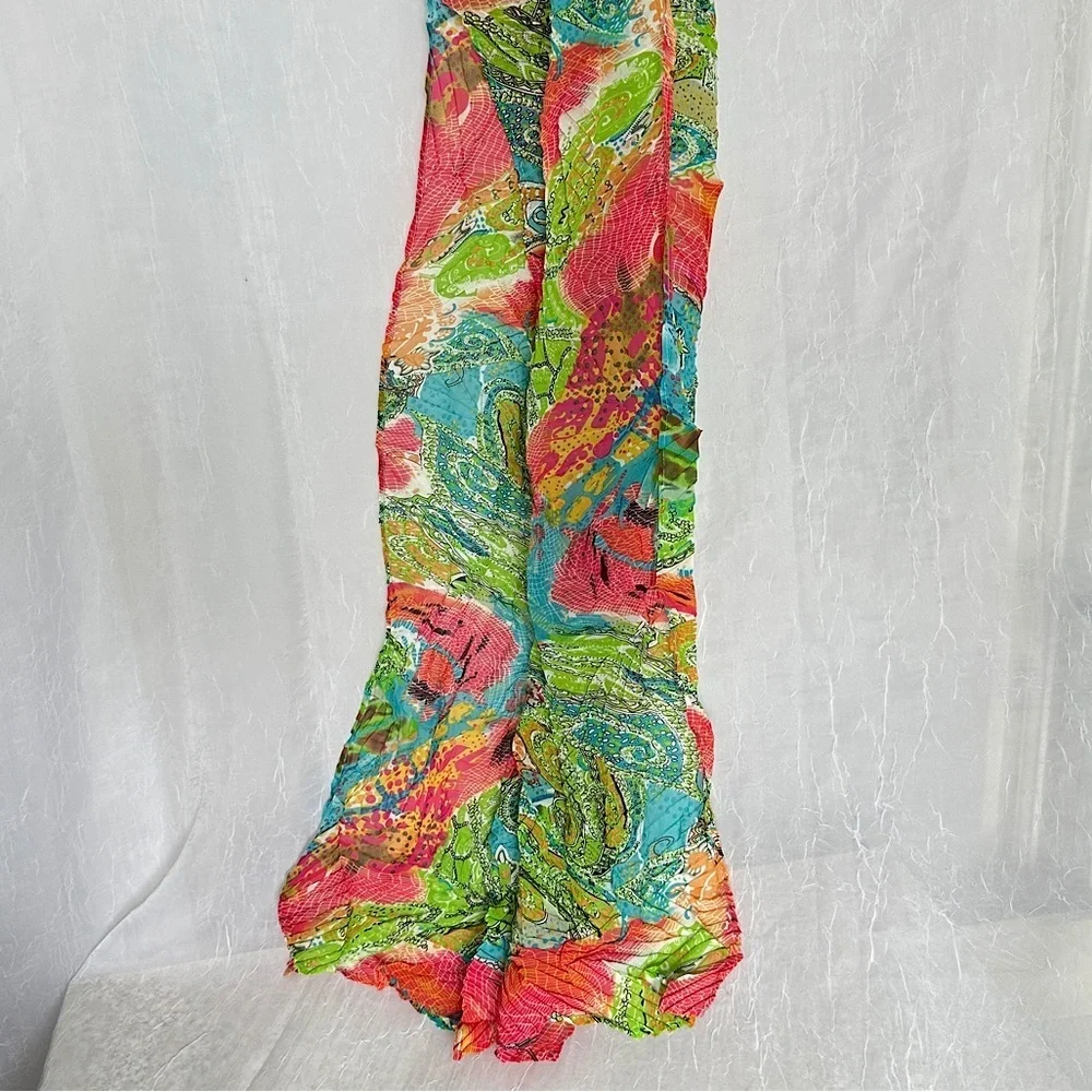 3/$20 💥 Colorful Lightweight Scarf Wrap Shawl Abstract Paisley Micro‎ Pleated